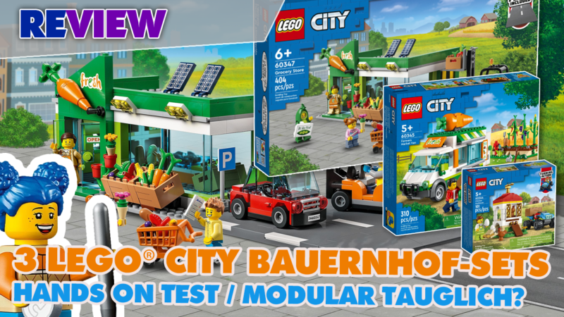 Sauerei und Hühnerdreck! Hühnerstall, Gemüselieferwagen und Supermarkt LEGO® City Bauernhof Sets Review 60344 60345 60347