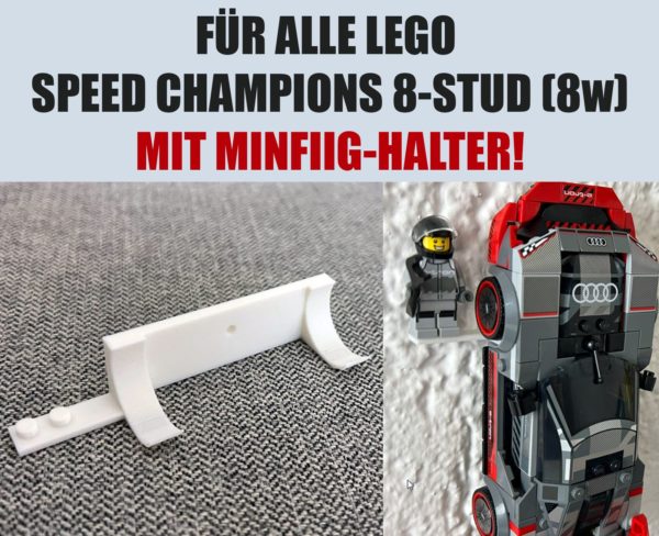 Wandhalter LEGO Speed Champions (8 Stud / 8w) mit Minifigurhalter